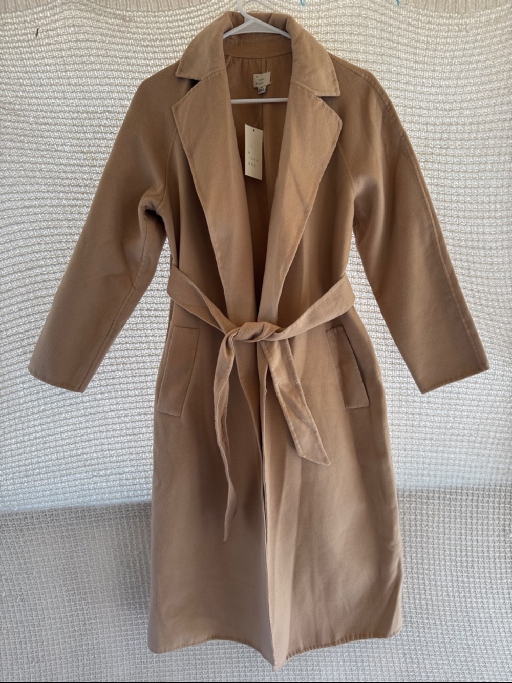 a new day Camel Brown Belted Long Coat